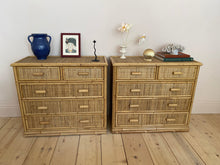 Load image into Gallery viewer, Vintage Bamboo + Rattan Chest Of Drawers