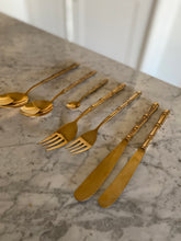 Load image into Gallery viewer, Vintage Bronze Bamboo Cutlery Set