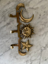 Load image into Gallery viewer, Brass Sun Moon Star Hooks
