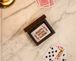 Vintage Wooden Playing Card Box