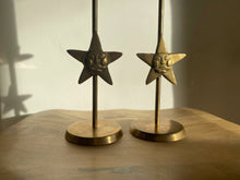Load image into Gallery viewer, Star Brass Candlesticks
