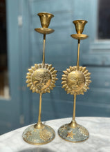 Load image into Gallery viewer, Pair of Sun Candlesticks
