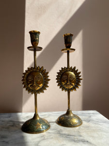 Pair of Sun Candlesticks