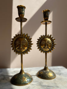 Pair of Sun Candlesticks