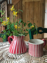 Load image into Gallery viewer, Red Stripe Jug and Mug Set

