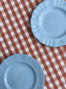 Pair of Scalloped Blue Plates