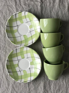 Green Check Harlequinade Tea Set