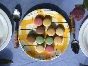 Yellow Checked Serving Plate