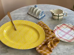 Yellow Checked Platter