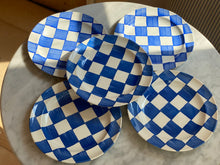 Load image into Gallery viewer, Blue Chequered Large Plates
