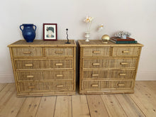 Load image into Gallery viewer, Vintage Bamboo + Rattan Chest Of Drawers
