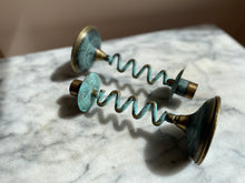 Load image into Gallery viewer, Wavy Verdigris Candlesticks

