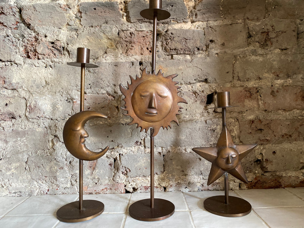 Sun Moon and Star Candlesticks