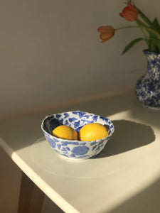 Blue & White Scalloped Bowl