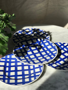 Blue Check Plates