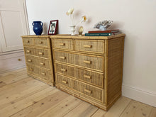 Load image into Gallery viewer, Vintage Bamboo + Rattan Chest Of Drawers
