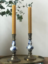 Load image into Gallery viewer, Brass and Ceramic Candlesticks
