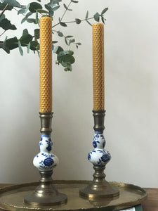 Brass and Ceramic Candlesticks