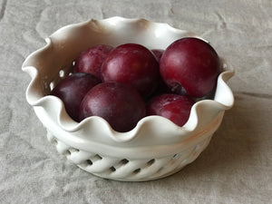 Portuguese Ceramic Basket Bowl