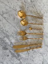 Load image into Gallery viewer, Vintage Bronze Bamboo Cutlery Set
