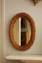 Load image into Gallery viewer, Vintage Rattan Oval Mirror
