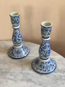 Blue and White Candlesticks