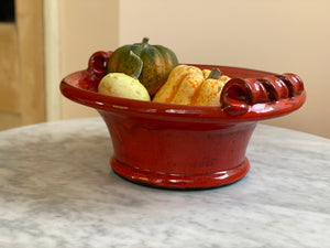Red Glaze Handle Bowl