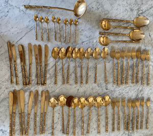 Vintage Bronze Bamboo Cutlery Set