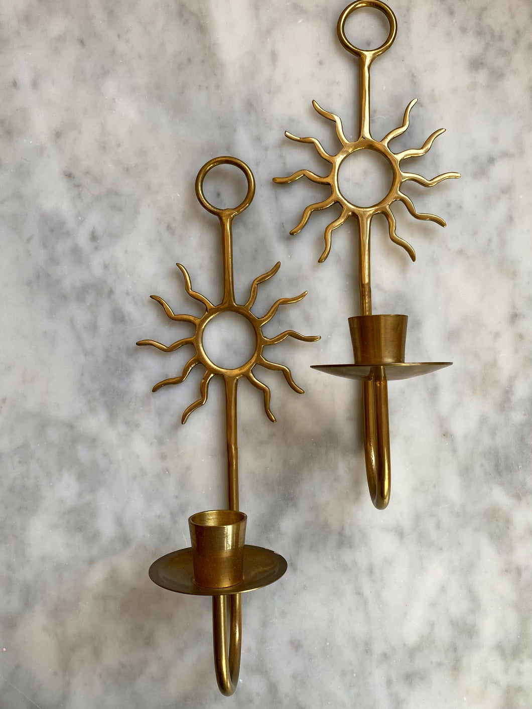 Brass Sunburst Sconces