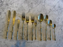 Load image into Gallery viewer, Vintage Bamboo Cutlery Set for 12
