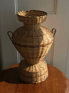 Rattan Handled Vase