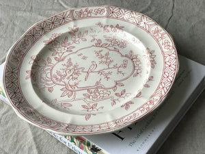 Vintage Red & White Plate