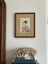 Load image into Gallery viewer, Vintage Japanese Print in Faux Bamboo Frame
