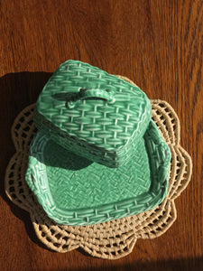 Basketweave Butter Dish