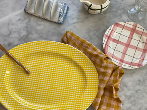 Yellow Checked Platter