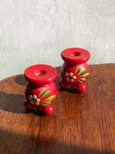 Load image into Gallery viewer, Red Folk Candleholders
