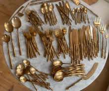 Load image into Gallery viewer, Vintage Bamboo Cutlery Set for 12
