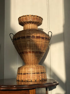 Rattan Handled Vase