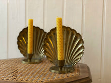 Load image into Gallery viewer, Brass Clam Shell Candleholders
