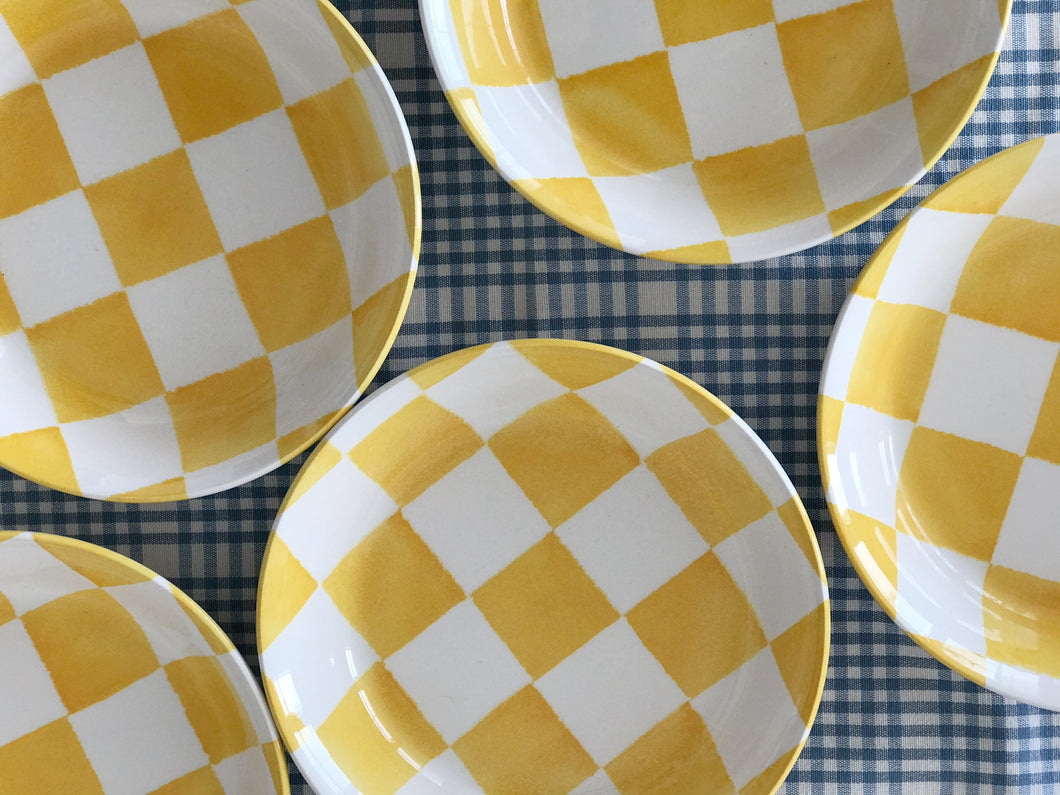 Yellow Chequered Bowls